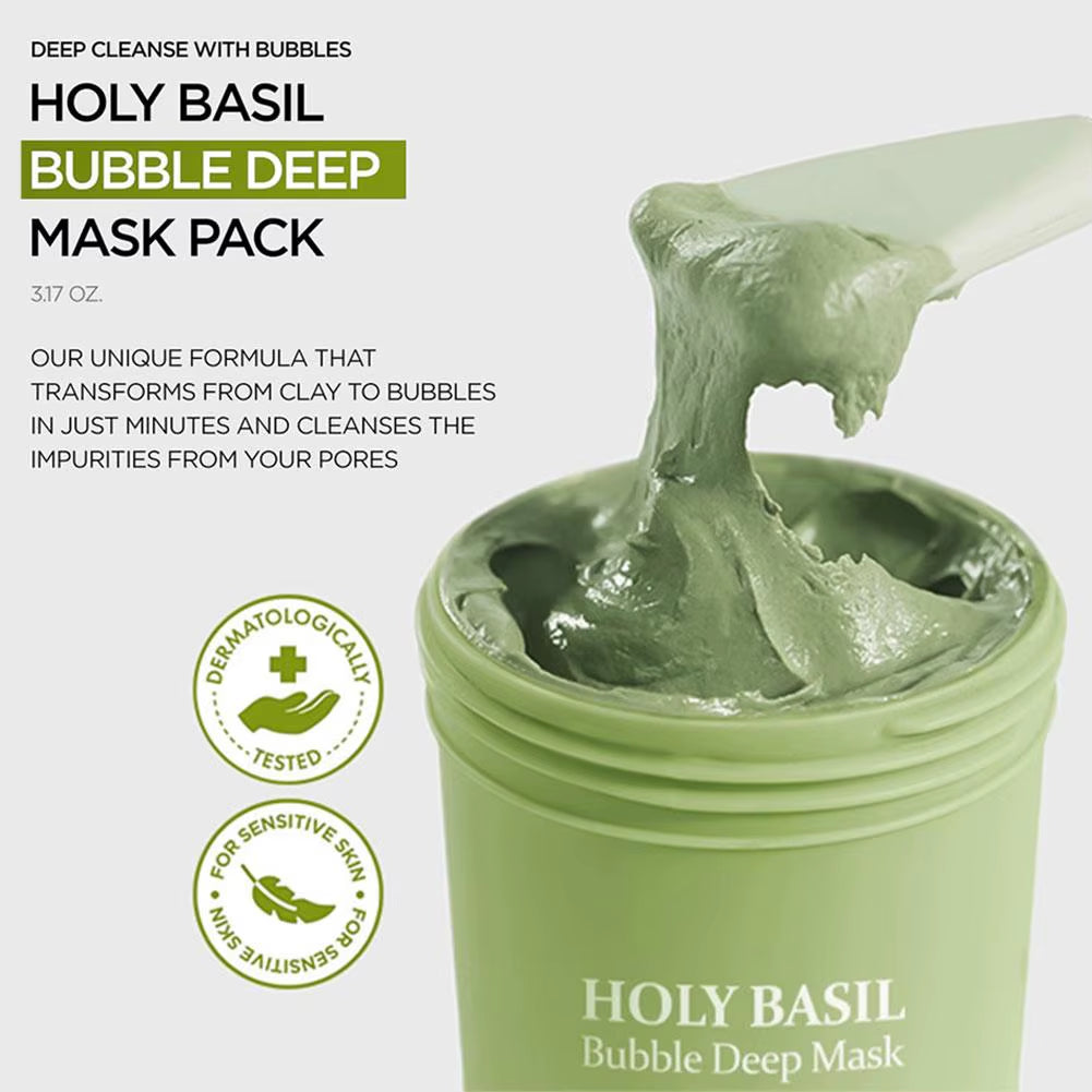 Basil Bubble Facial Mask Exfoliating Deep cleansing 