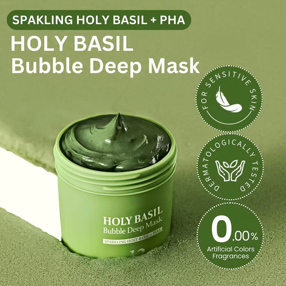 Basil Bubble Facial Mask Exfoliating Deep cleansing 