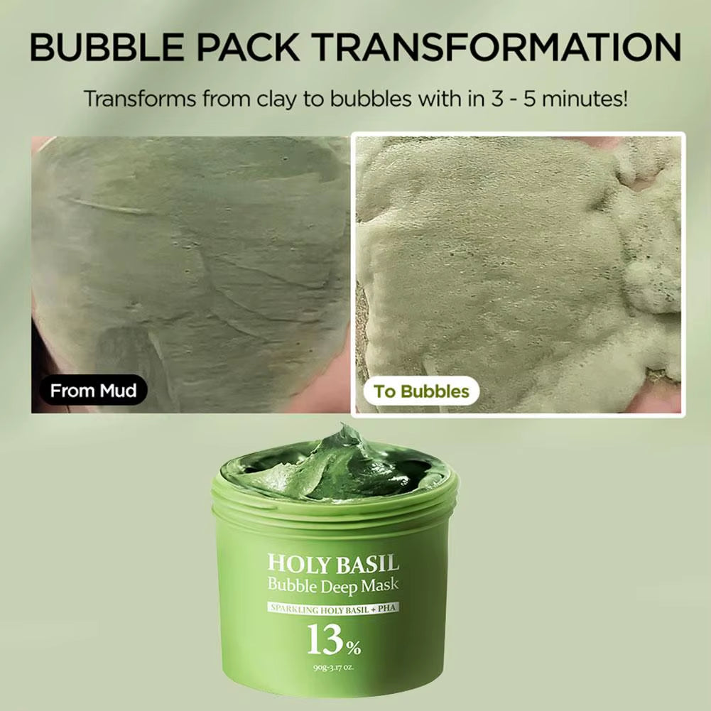 Basil Bubble Facial Mask Exfoliating Deep cleansing 